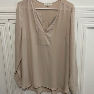 Daniel Rainn Tan Long Sleeve Relaxed Blouse